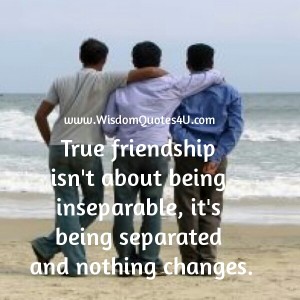 True friendship is about being separated and nothing changes - Wisdom ...